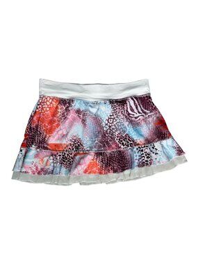 Sofibella Women’s Skirt Size Small Tennis Pickleball White Multi Built in Shorts